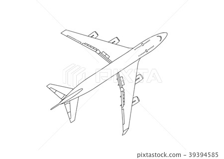Commercial Plane Outline Flying in the Sky. Vector Commercial Plane Outline Flying in the Sky. Vector 39394585