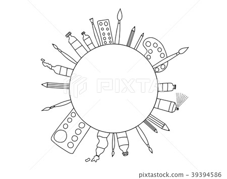 Black and white fine art stationary doodle. Black and white fine art stationary doodle. 39394586