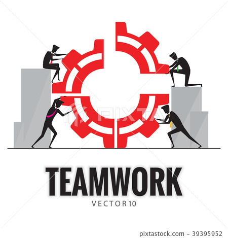 Business teamwork, Businessman silhouette 39395952