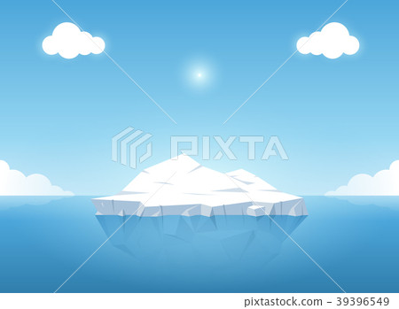 Iceberg in blue ocean on the summertime Iceberg in blue ocean on the summertime 39396549