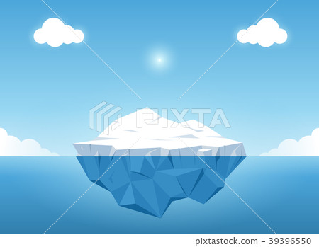 Iceberg in blue ocean on the summertime 39396550