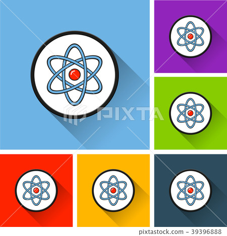 atom icons with long shadow atom icons with long shadow 39396888
