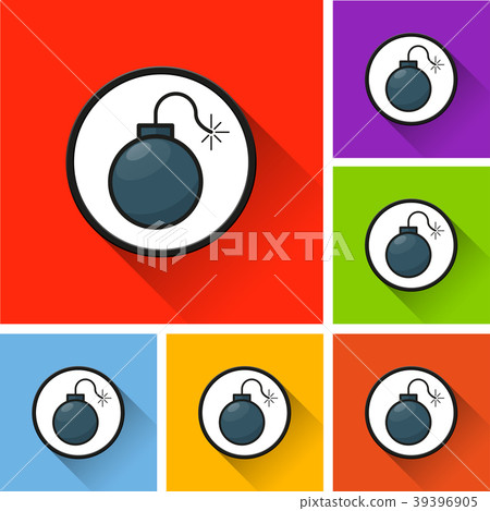 bomb icons with long shadow bomb icons with long shadow 39396905