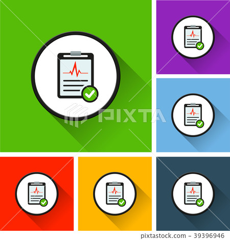 report icons with long shadow - Stock Illustration [39396946] - PIXTA