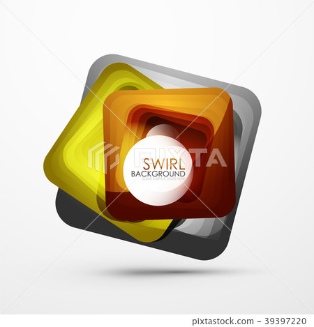 Square swirl abstract banner - Stock Illustration [39397220] - PIXTA