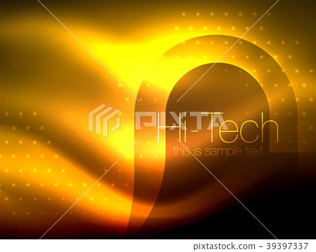 Glittering neon glowin wave, techno modern art Glittering neon glowin wave, techno modern art 39397337