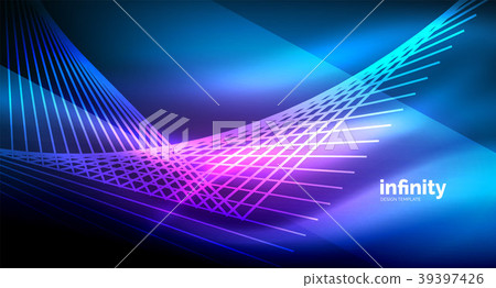Shiny straight lines on dark background, techno 39397426