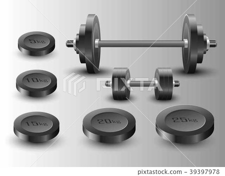 Gym weight icons 39397978