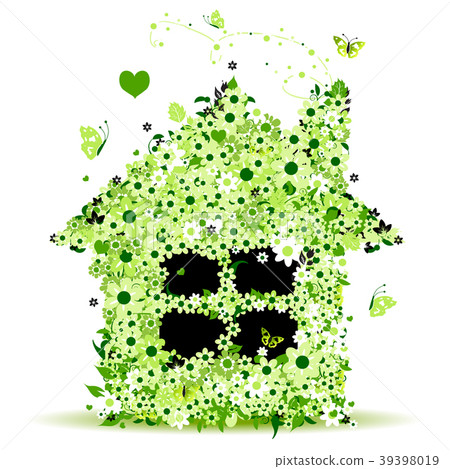 Floral house, vector illustration for your design Floral house, vector illustration for your design 39398019