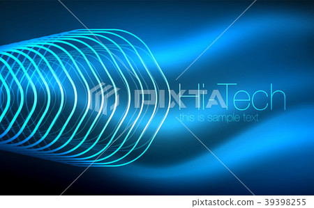 Outline hexagons, glowing geometric shapes 39398255