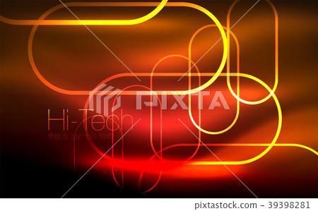 Glowing ellipses dark background, waves and swirl 39398281