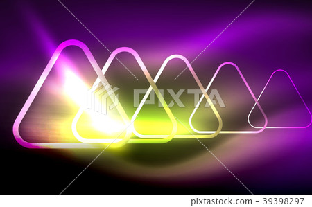 Glowing vector triangle geometric shapes in dark - Stock Illustration ...