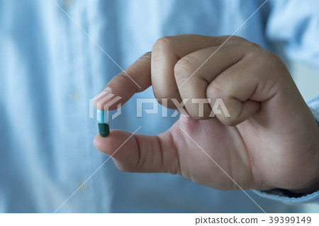 Medicine and health care concept man pours t 39399149