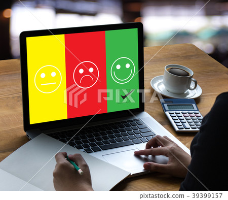 business man and woman select happy on business man and woman select happy on 39399157