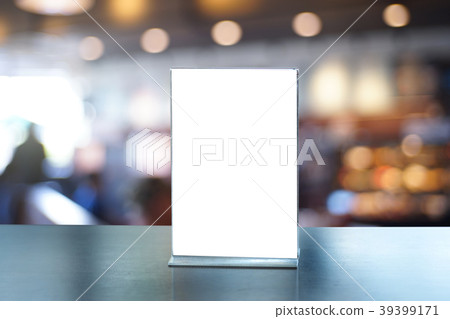 Stand Mock up Menu frame tent card blurred Stand Mock up Menu frame tent card blurred 39399171
