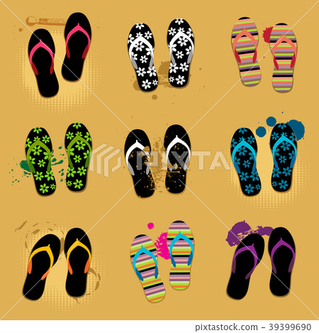Beach sandals on sand Beach sandals on sand 39399690