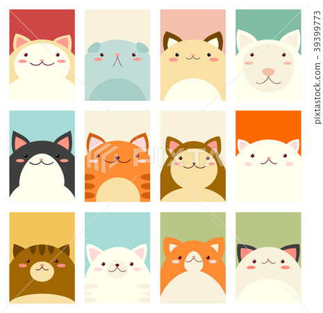 Set of banners with cute cats 39399773