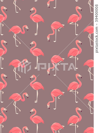 Seamless flamingo pattern vector illustration 39400008