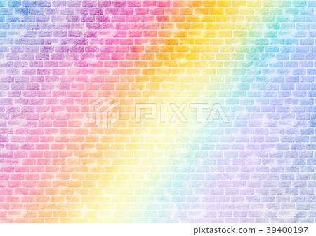 Rainbow brick wall background - Stock Illustration [39400197] - PIXTA