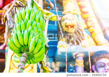 Close up green and yellow banana fruit Close up green and yellow banana fruit 39400734