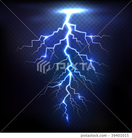 Lightning of blue with a black background 39401015
