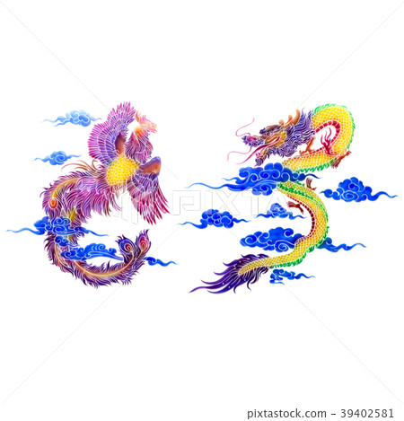 plate of glass dragon and swan 39402581