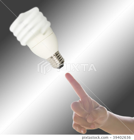 Hand child with point to Light bulb Hand child with point to Light bulb 39402636