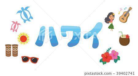 Illustration of Hawaiian character material (Katakana) 39402741