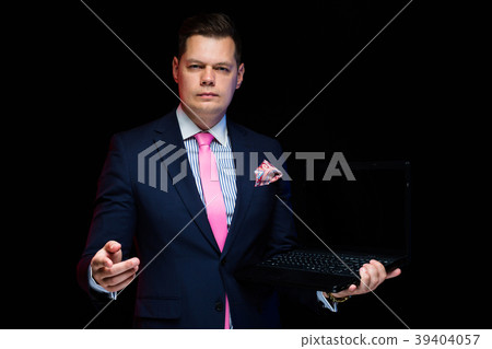 Portrait of confident handsome serious businessman 39404057