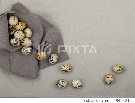 Quail Eggs on Grey Background Quail Eggs on Grey Background 39404215