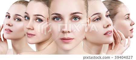 Woman's faces with perfect make-up 39404827