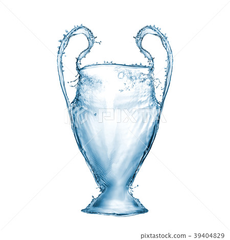 Football cup made from water splashes isolated on 39404829