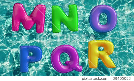 alphabet made of shaped inflatable swim ring 39405093