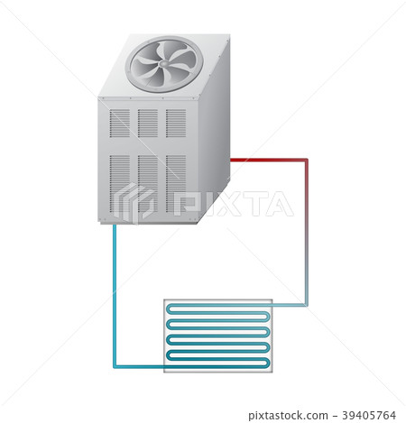 Outdoor and indoor unit chiller. HVAC vector. Outdoor and indoor unit chiller. HVAC vector. 39405764