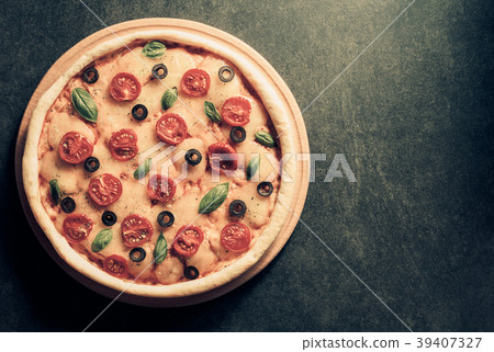 italian pizza at black background 39407327