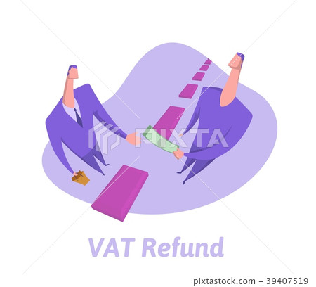 VAT return concept. A person is refunded VAT for 39407519