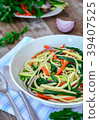 Pasta Linguine With Rochet, Zucchini and Carrots.  39407525