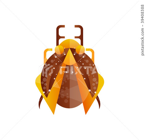 Creative icon of beetle with brown and orange wing Creative icon of beetle with brown and orange wing 39408388