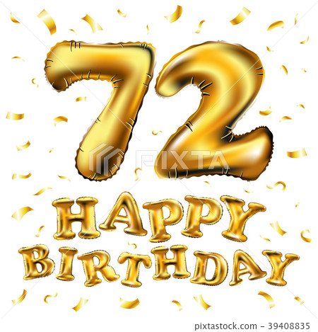 vector happy birthday 72 celebration gold balloons 39408835