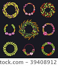 Wreath with flowers. Vector set. Cute Floral 39408912