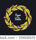 Wreath with flowers. Vector set. Cute Floral 39408920