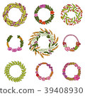 Wreath with flowers. Vector set. Cute Floral 39408930