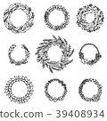 Wreath with flowers. Vector set. Cute Floral 39408934