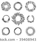 Wreath with flowers. Vector set. Cute Floral 39408943