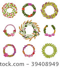 Wreath with flowers. Vector set. Cute Floral 39408949