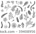 Leaves of flowers. Vector set. Cute Floral 39408956