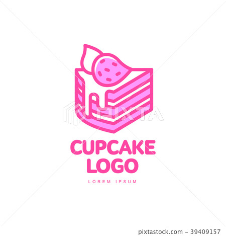 Vector cupcake sweet dessert food bright line logo 39409157