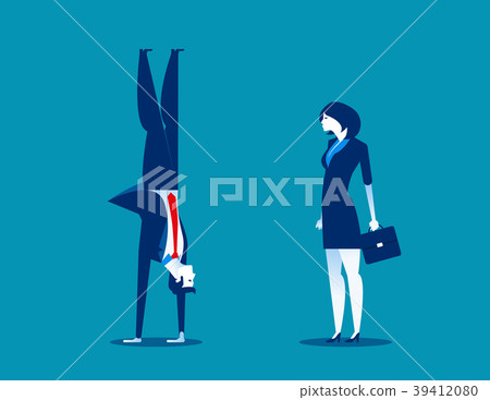 Business person and handstand . Concept business  39412080