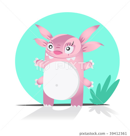 Cute monster or alien. Isolated on white Cute monster or alien. Isolated on white 39412361