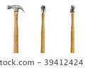 old claw hammer seen from three sides 39412424